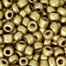 Seed beads 6/0 (4mm) Metallic brass gold